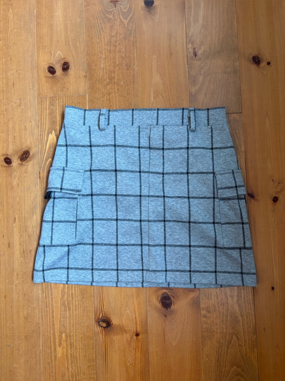 Gray Grid Knit Kids Skirt - Casual Everyday Bottom